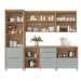 Cozinha Completa Marquesa 7 Portas 6 Gavetas 100% Mdf Nature/Verde - Nesher