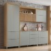 Cozinha Completa Marquesa 7 Portas 6 Gavetas 100% Mdf Nature/Verde - Nesher