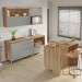 Cozinha Compacta Marquesa 4 Portas 7 Gavetas com Ilha Ripado 100% Mdf Nature/Verde - Nesher