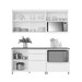 Cozinha Compacta Marquesa 4 Portas 7 Gavetas com Ilha Ripado 100% Mdf Nature/Verde - Nesher