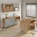 Cozinha Compacta Marquesa 4 Portas 7 Gavetas com Ilha Ripado 100% Mdf Verde/Nature - Nesher