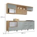 Cozinha Completa Marquesa 5 Portas 5 Gavetas Ripado 100% Mdf Verde/Nature - Nesher