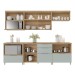 Cozinha Completa Marquesa 5 Portas 5 Gavetas Ripado 100% Mdf Verde/Nature - Nesher