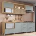 Cozinha Completa Marquesa 5 Portas 5 Gavetas Ripado 100% Mdf Verde/Nature - Nesher