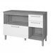 Balcão de Cozinha Burguesa Premium 2 Portas 3 Gavetas 100% Mdf Amadeirado Freijó/Branco - Nesher