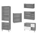 Cozinha Completa Burguesa Premium 9 Portas 4 Gavetas com Vidro 100% Mdf Freijó/Grafite - Nesher