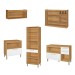 Cozinha Completa Burguesa Premium 10 Portas 5 Gavetas com Vidro 100% Mdf Freijó/Branco - Nesher