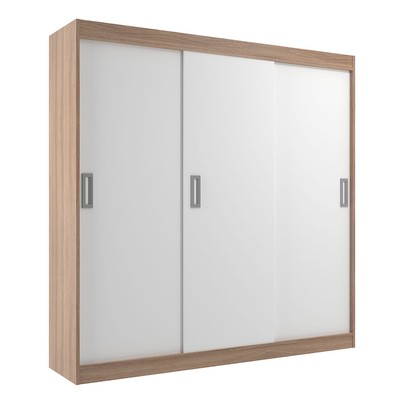 Guarda-Roupa Solteiro Lisboa 3 Portas 2 Gavetas Demolição/Branco - Evidencia Móveis