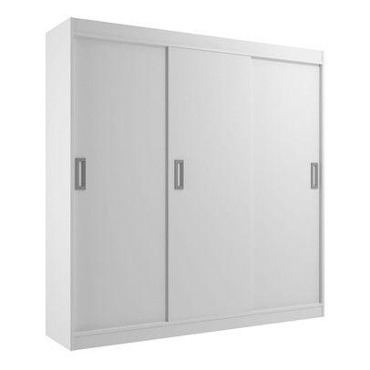 Guarda-Roupa Solteiro Lisboa 3 Portas 2 Gavetas Branco - Evidencia Móveis