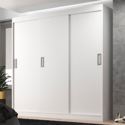 Guarda-Roupa Solteiro Lisboa 3 Portas 2 Gavetas Branco - Evidencia Móveis