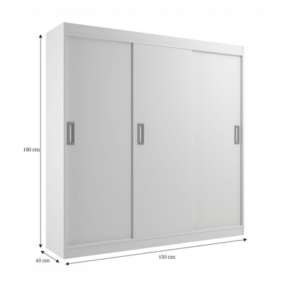 Guarda-Roupa Solteiro Lisboa 3 Portas 2 Gavetas Branco - Evidencia Móveis
