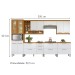 Cozinha Completa Burguesa Premium 13 Portas 6 Gavetas com Vidro 100% Mdf Freijó/Branco - Nesher