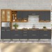 Cozinha Completa Burguesa Premium 13 Portas 6 Gavetas com Vidro 100% Mdf Freijó/Grafite - Nesher