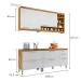 Cozinha Compacta Burguesa Premium 7 Portas 4 Gavetas 100% Mdf Amadeirado Freijó/Branco - Nesher