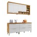 Cozinha Compacta Burguesa Premium 7 Portas 4 Gavetas 100% Mdf Amadeirado Freijó/Branco - Nesher