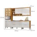Cozinha Completa Burguesa Premium 11 Portas 5 Gavetas com Vidro 100% Mdf Amadeirado Freijó/Branco - Nesher