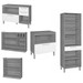 Cozinha Completa Burguesa Premium 11 Portas 5 Gavetas com Vidro 100% Mdf Amadeirado Freijó/Grafite - Nesher