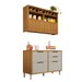 Cozinha Compacta Imperatriz 2 Portas 4 Gavetas Ripado 100% Mdf Freijó/Off White - Nesher Móveis