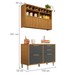 Cozinha Compacta Imperatriz 2 Portas 4 Gavetas Ripado 100% Mdf Freijó/Grafite - Nesher Móveis