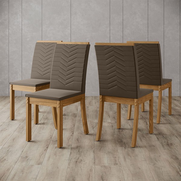 Cadeiras Kit 4 Cadeiras Isa Nature/Bege - Henn