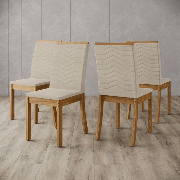 Cadeiras Kit 4 Cadeiras Isa Nature/Linho - Henn