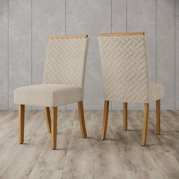 Cadeiras Kit 2 Cadeiras Malu Nature/Linho - Henn