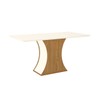 Mesa de Madeira Luiza 160 Cm com Vidro Nature/Off White - Henn