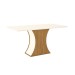 Mesa de Madeira Luiza 160 Cm com Vidro Nature/Off White - Henn