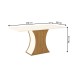 Mesa de Madeira Luiza 160 Cm com Vidro Nature/Off White - Henn