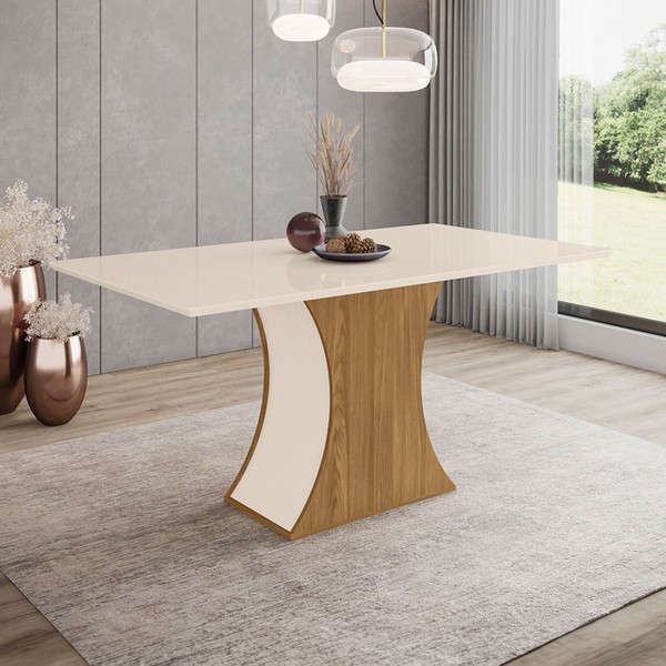 Mesa de Madeira Luiza Sc16 Nature/Off White - Henn