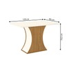 Mesa de Madeira Luiza com Vidro Nature/Off White - Henn