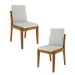 Cadeiras Kit 2 Cadeiras Lady 100% Madeira Maciça Mel Natural/Linho Off White - Nesher