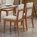 Cadeiras Kit 2 Cadeiras Lady 100% Madeira Maciça Mel Natural/Linho Off White - Nesher