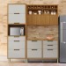 Cozinha Compacta Imperatriz 4 Portas 7 Gavetas Ripado 100% Mdf Freijó/Off White - Nesher