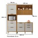 Cozinha Compacta Imperatriz 4 Portas 7 Gavetas Ripado 100% Mdf Freijó/Off White - Nesher