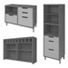 Cozinha Compacta Imperatriz 4 Portas 7 Gavetas Ripado 100% Mdf Freijó/Off White - Nesher