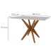 Mesa de Jantar 4 Lugares Donna Lady com Vidro Mel Natural/Off White - Nesher
