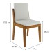 Mesa de Jantar 4 Lugares Donna Lady com Vidro Mel Natural/Off White - Nesher