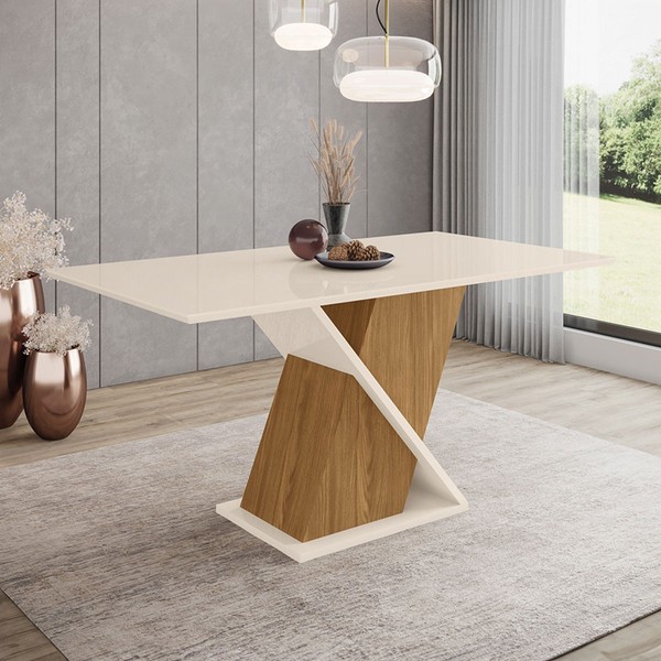 Mesa de Madeira Solus Nature/Off White - Henn