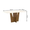 Mesa de Madeira Vértice com Vidro Sc35 Nature/Off White - Henn