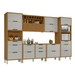 Cozinha Completa Imperatriz 8 Portas 11 Gavetas Ripado 100% Mdf Freijó/Off White - Nesher