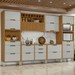 Cozinha Completa Imperatriz 8 Portas 11 Gavetas Ripado 100% Mdf Freijó/Off White - Nesher