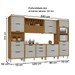 Cozinha Completa Imperatriz 8 Portas 11 Gavetas Ripado 100% Mdf Freijó/Off White - Nesher