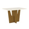 Mesa de Madeira Vértice com Vidro Sc40 Nature/Off White - Henn