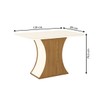 Mesa de Madeira Luiza com Vidro Canto Arredondado Nature/Off White - Henn