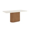 Mesa de Madeira Solana com Vidro Nature/Off White - Henn