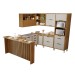 Cozinha Completa Imperatriz 8 Portas 9 Gavetas com Ilha Gourmet Ripado 100% Mdf Freijó/Off White - Nesher