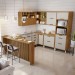 Cozinha Completa Imperatriz 8 Portas 9 Gavetas com Ilha Gourmet Ripado 100% Mdf Freijó/Off White - Nesher