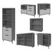 Cozinha Completa Imperatriz 8 Portas 9 Gavetas com Ilha Gourmet Ripado 100% Mdf Freijó/Off White - Nesher