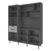 Cozinha Compacta Loft Imperatriz 7 Portas 6 Gavetas com Ilha Gourmet Ripado 100% Mdf Freijó/Off White - Nesher
